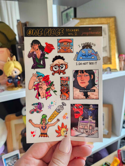 one piece meme sticker sheet