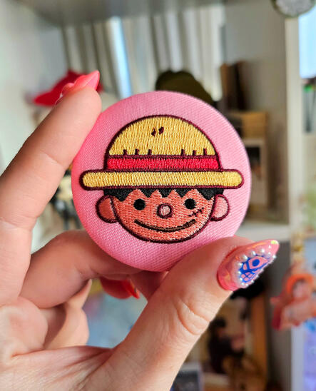 embroidered pin badge